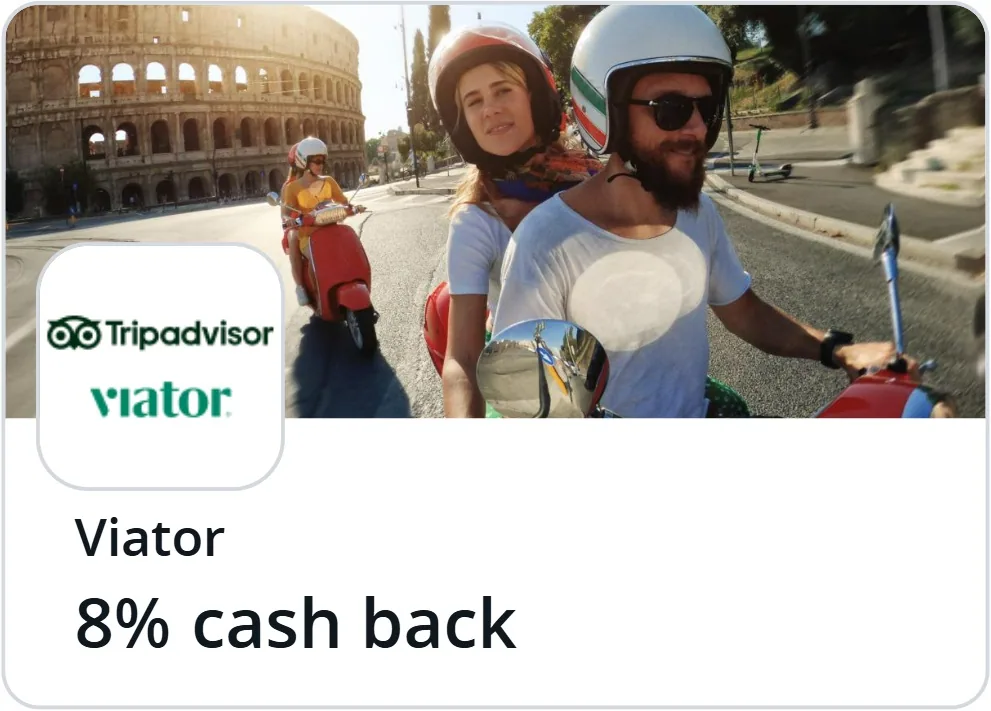 Viator and TripAdvisor Experiences offer 8% back on bookings