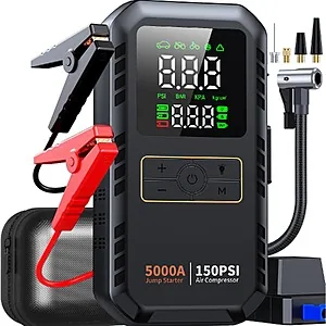 Jump starter and air compressor combo available for $26 with coupon