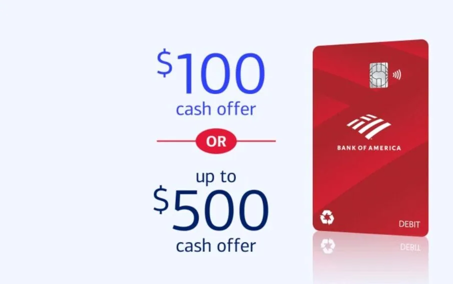 Bank of America offers up to $500 bonus for new checking accounts